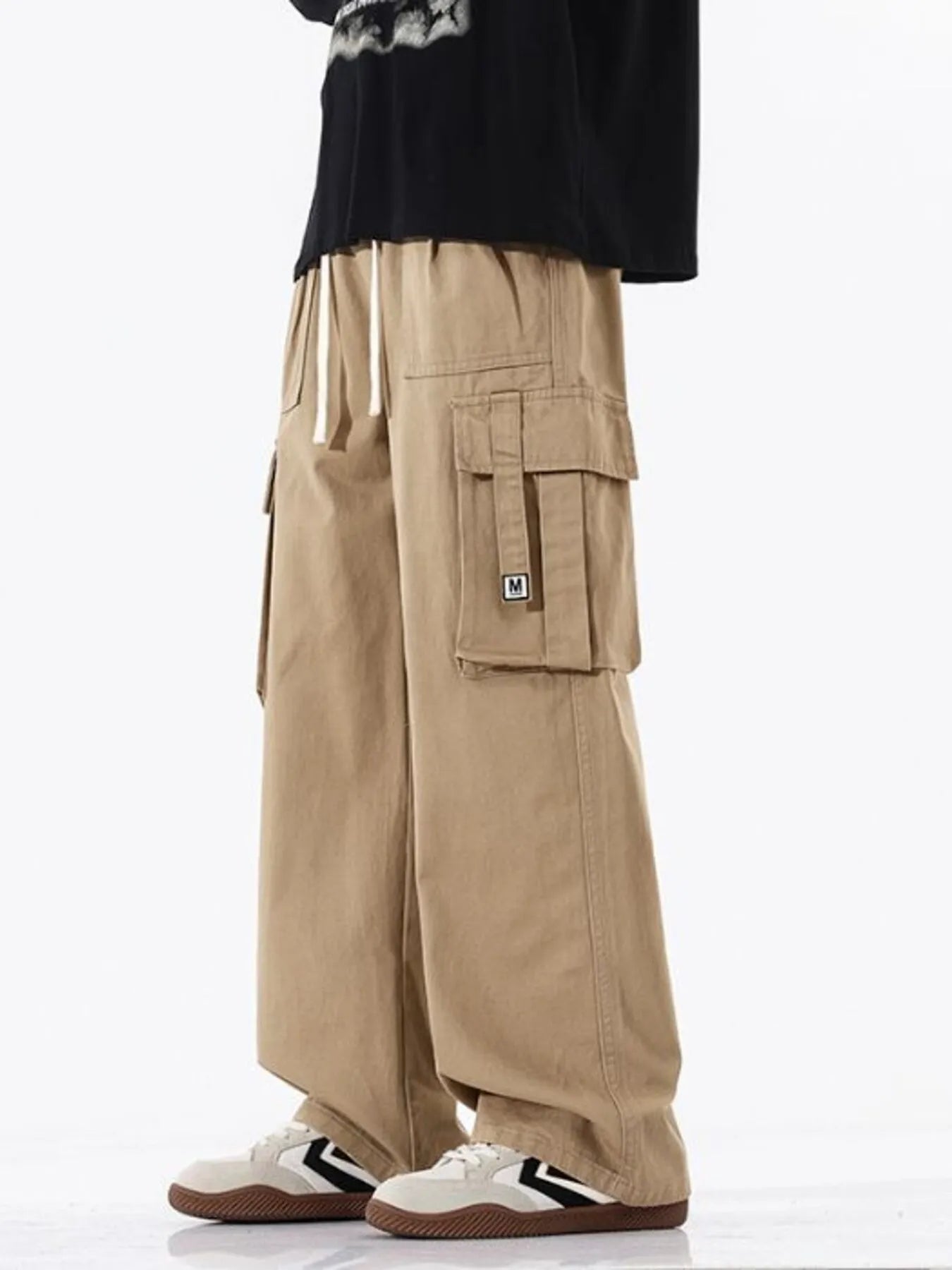 Men's Full Size Cargo Wide Leg Pants Plus Size | Tampa Bay Discounts