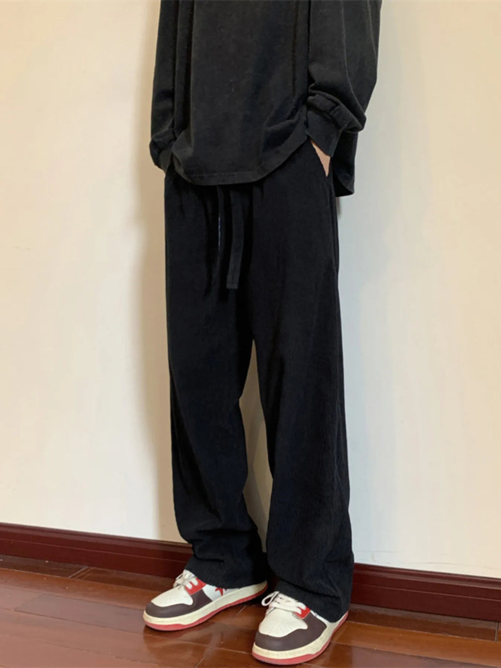 Men's Plus Size Corduroy Wide Leg Drawstring Pants | Tampa Bay Discounts