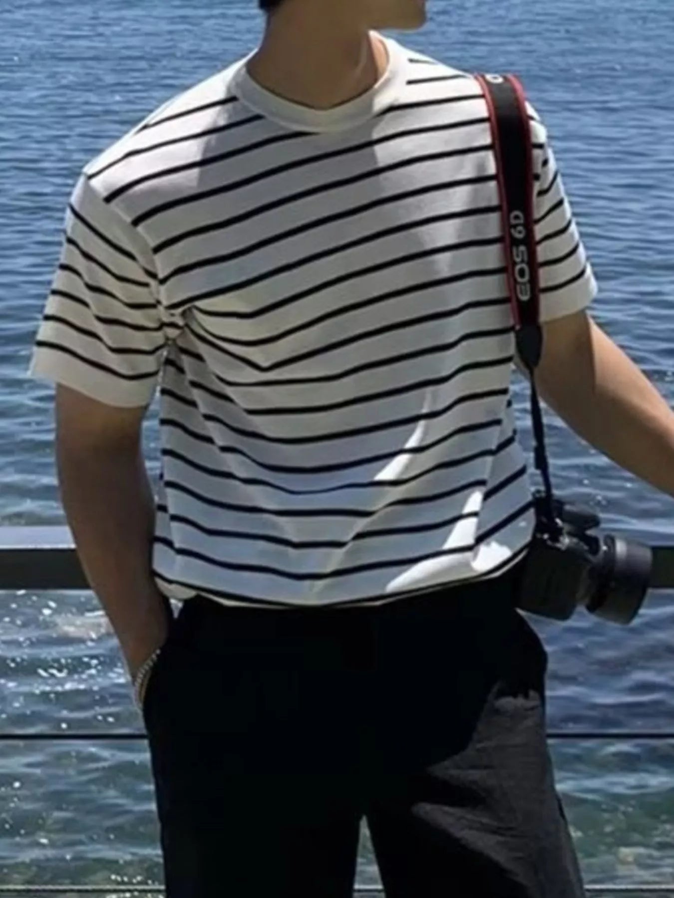 Men's Striped Round Neck Short Sleeve T-Shirt | Tampa Bay Discounts