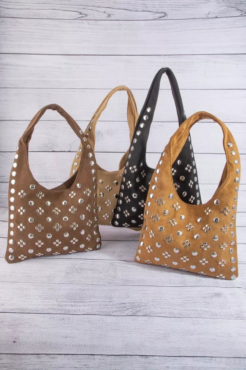 fame-studded-rivets-hobo-shoulder-bag 3