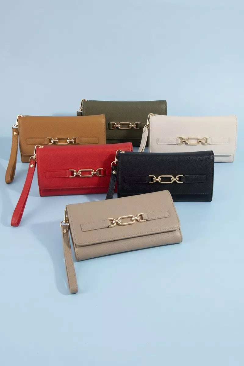 fame-vegan-leather-chain-buckle-wristlet-wallet 5