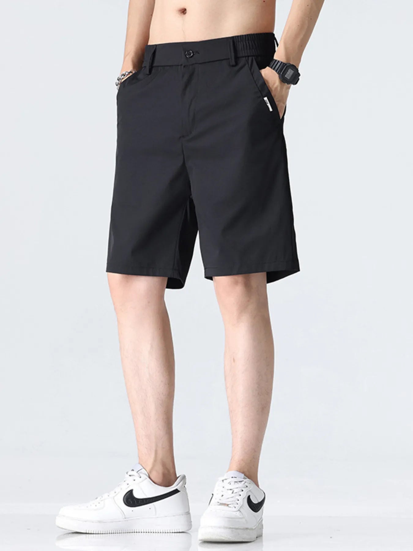 Men's Plus Size Elastic Waistband Shorts with Pockets | Tampa Bay Discounts