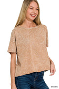 zenana-halo-washed-cotton-short-sleeve-top-2 image 1
