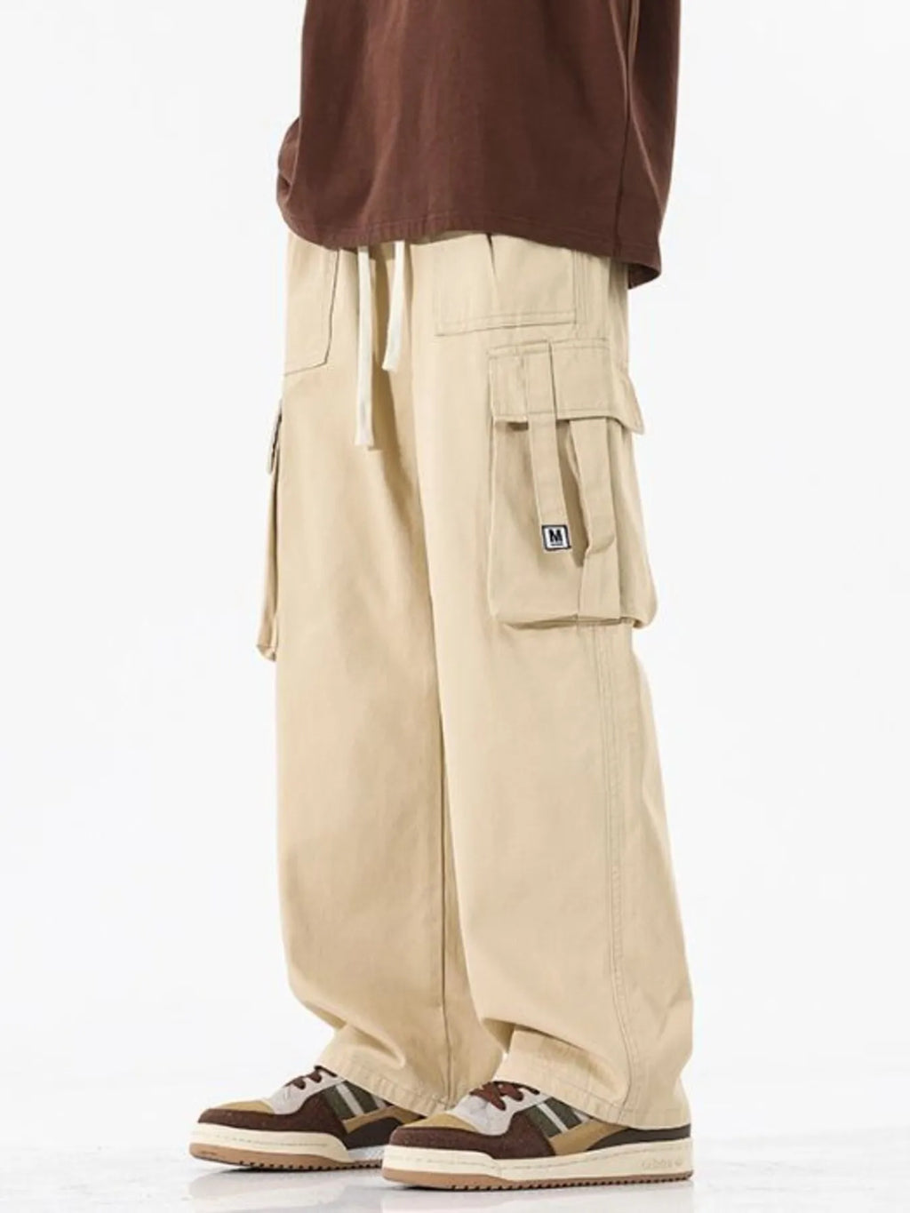 Men's Full Size Cargo Wide Leg Pants Plus Size | Tampa Bay Discounts