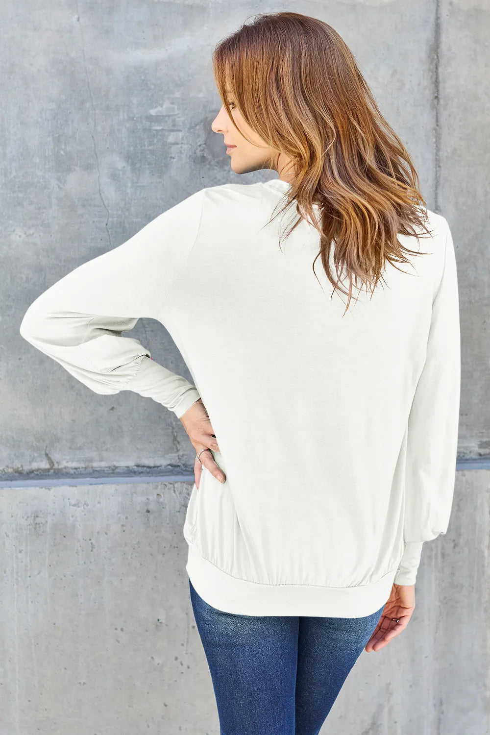 basic-bae-full-size-v-neck-lantern-sleeve-top image 26