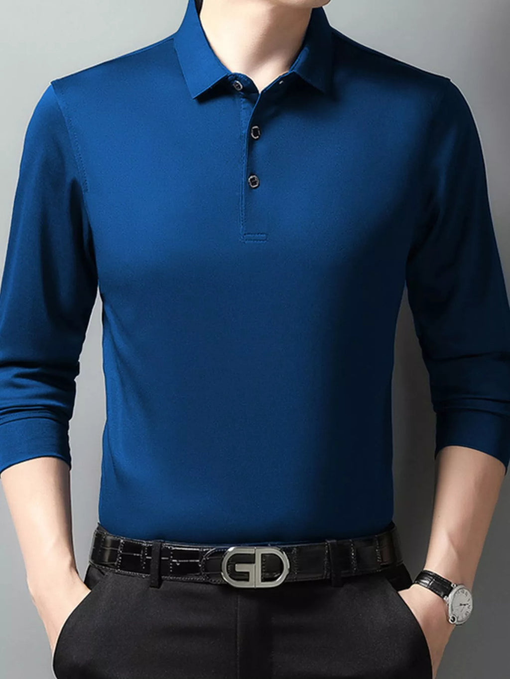 Men's Plus Size Long Sleeve Classic Fit Polo | Tampa Bay Discounts