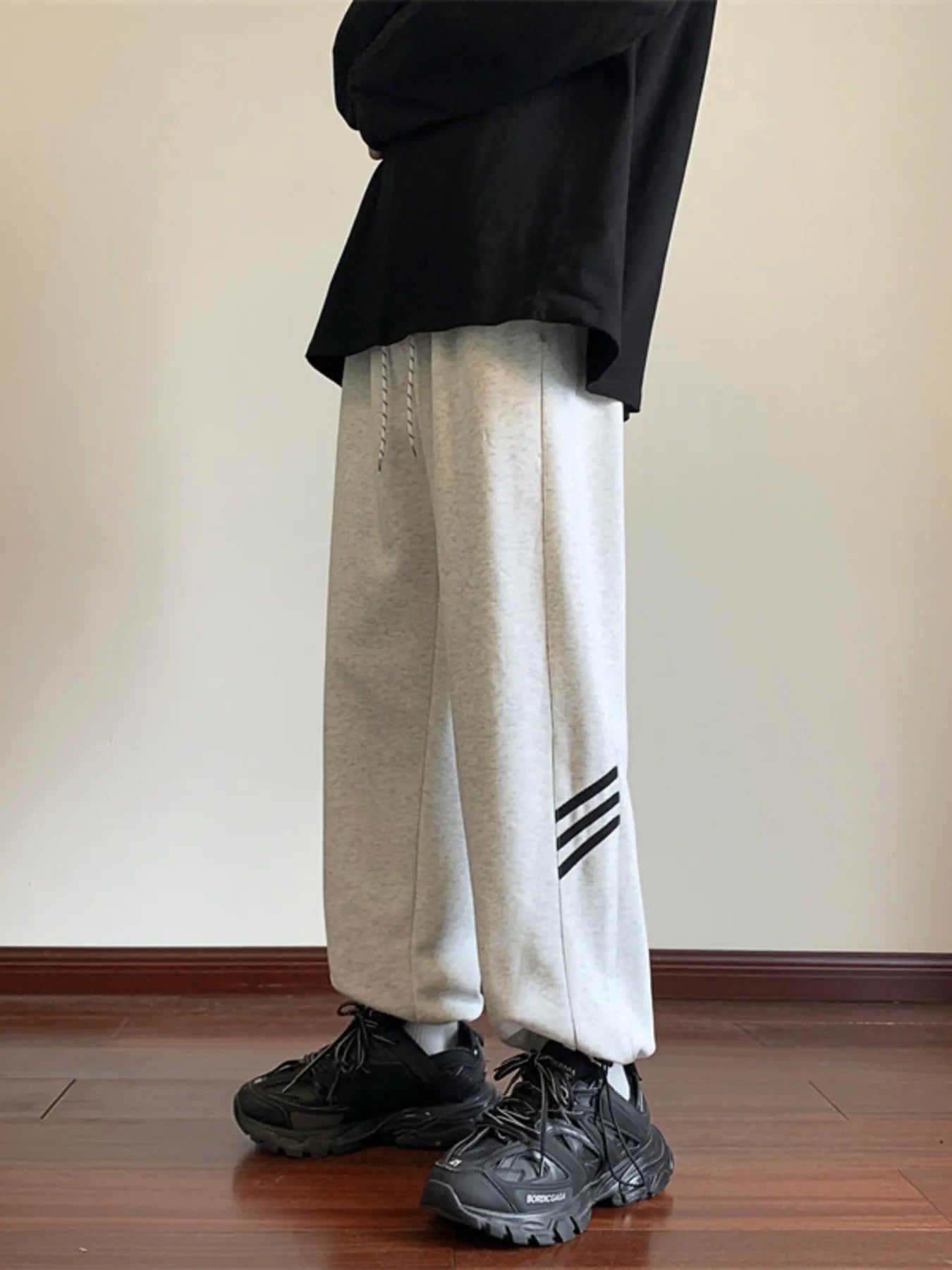 Men's Full Size Casual Loose Fit Sweatpants with Stripes Plus Size | Tampa Bay Discounts