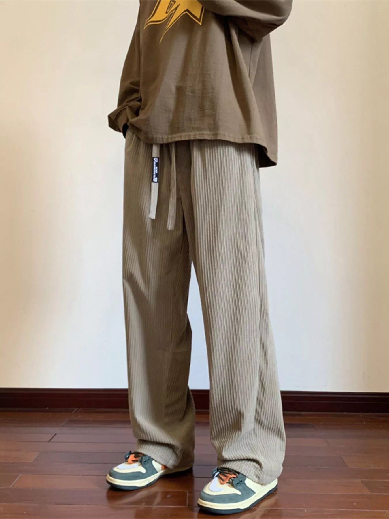 Men's Plus Size Corduroy Wide Leg Drawstring Pants | Tampa Bay Discounts