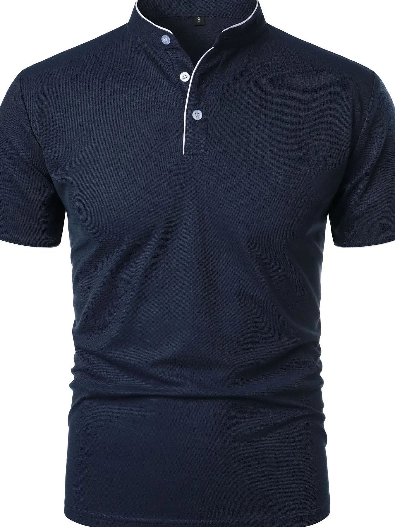 Men's Full Size Short Sleeve Contrast Trim Polo Plus Size | Tampa Bay Discounts