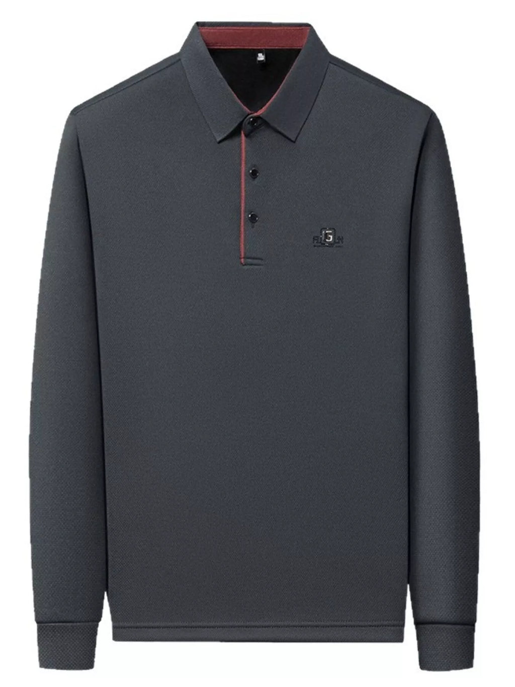 Men's Plus Size Button Detail Long Sleeve Polo | Tampa Bay Discounts