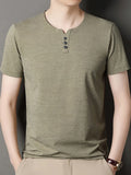 Men's Decor Button Short Sleeve T-Shirt | Tampa Bay Discounts