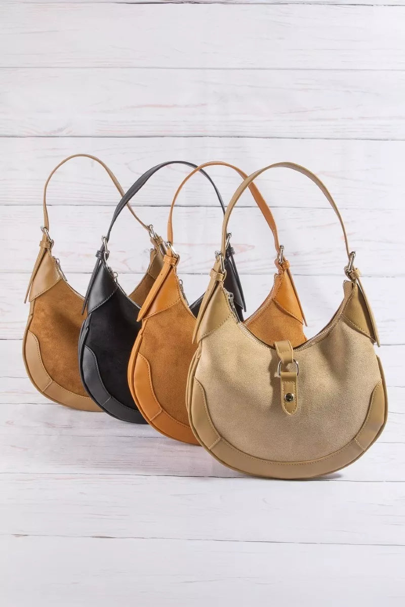 fame-leather-accent-suede-crescent-shoulder-bag 2