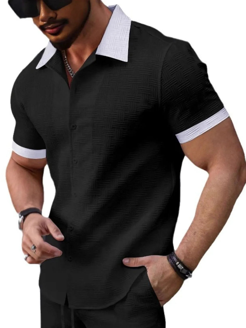 Men's Button Up Short Sleeve Shirt | Tampa Bay Discounts