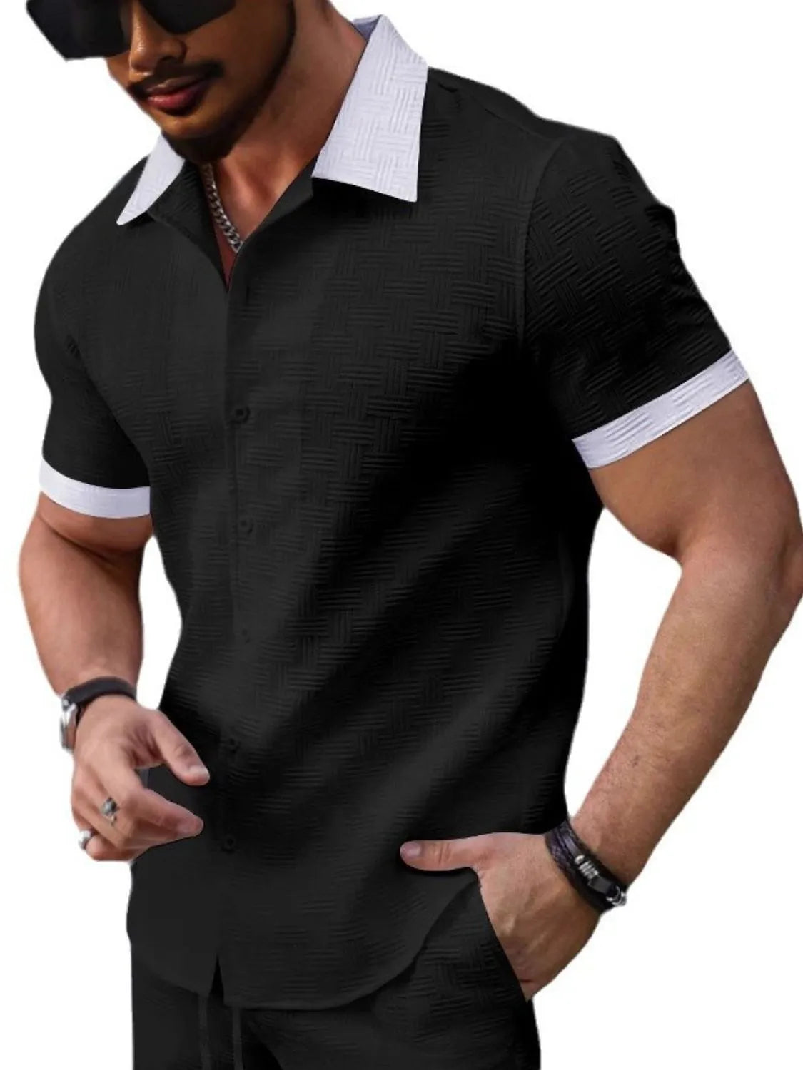 Men's Button Up Short Sleeve Shirt | Tampa Bay Discounts