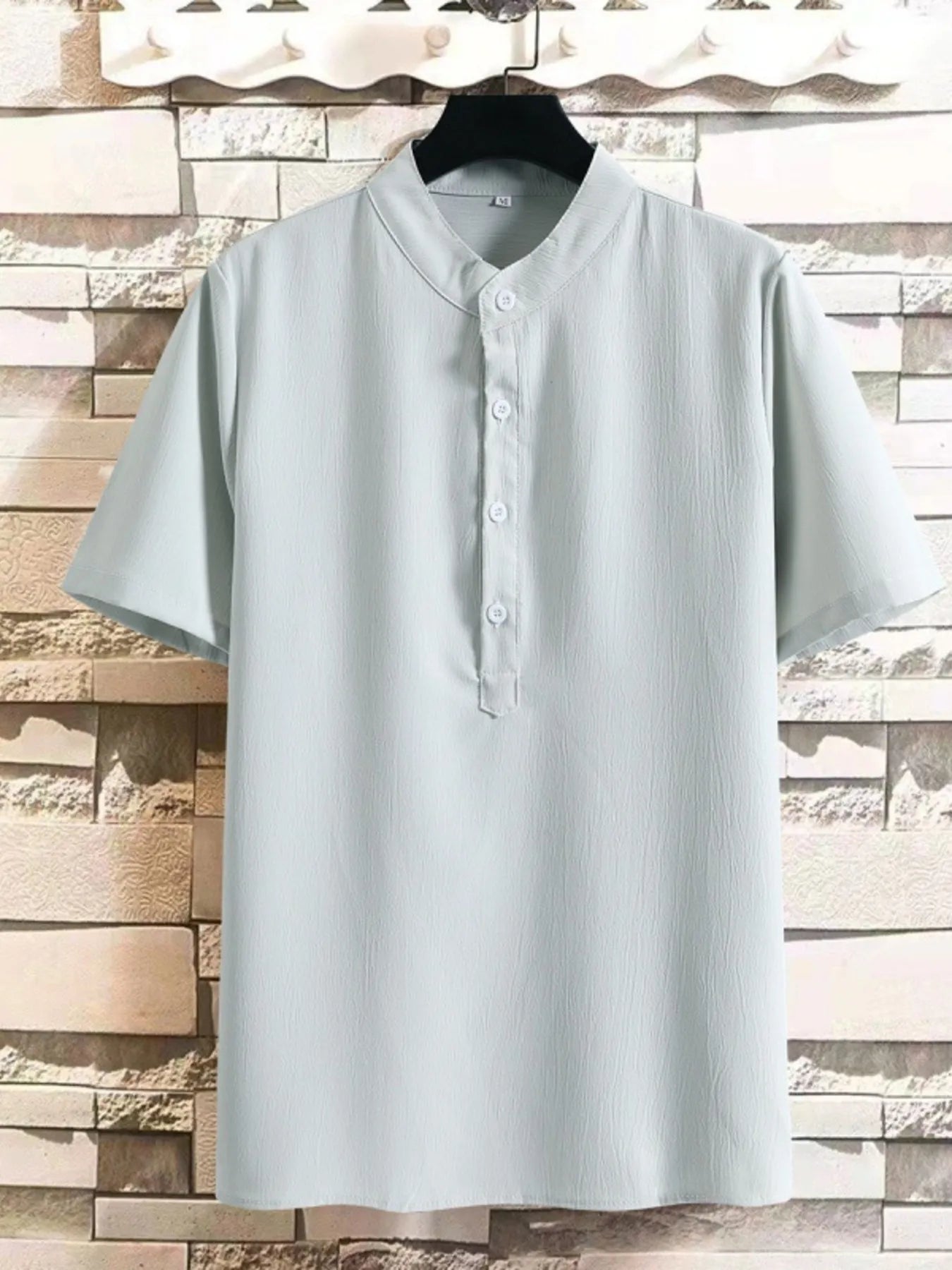 Men's Plus Size Button Detail Short Sleeve Blouse | Tampa Bay Discounts