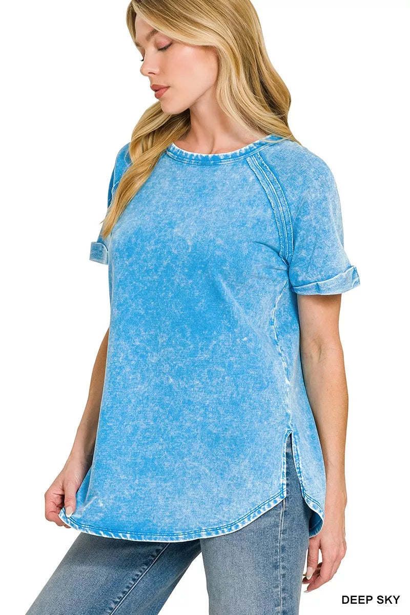 zenana-french-terry-washed-curved-hem-top-6 image 2