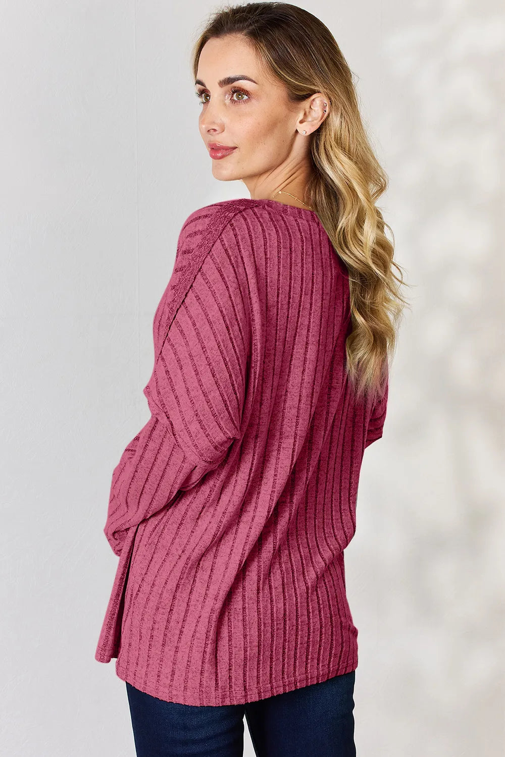 basic-bae-full-size-ribbed-half-button-long-sleeve-t-shirt image 15