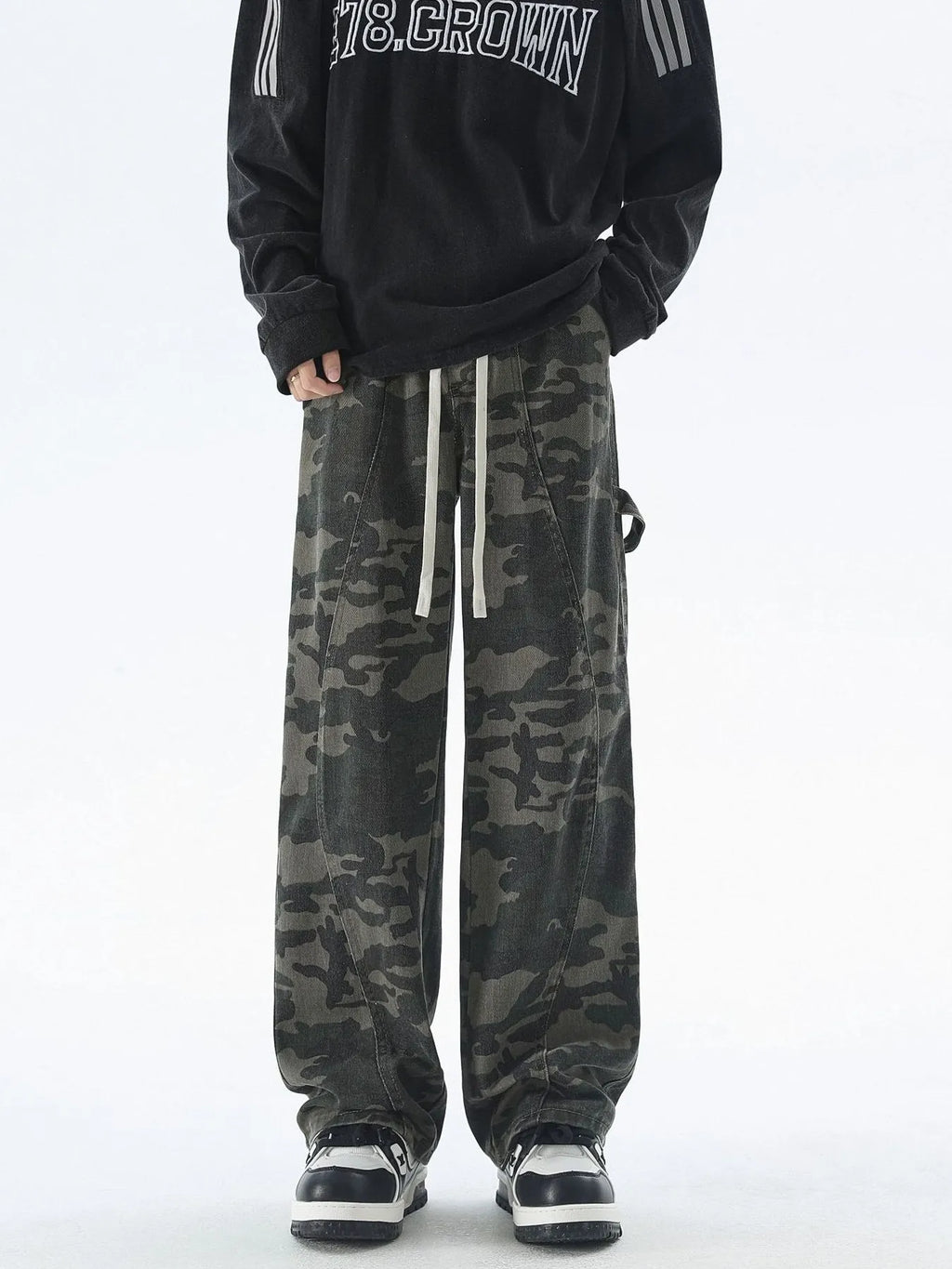 Men's Plus Size Camouflage Cargo Pants with Drawstring | Tampa Bay Discounts
