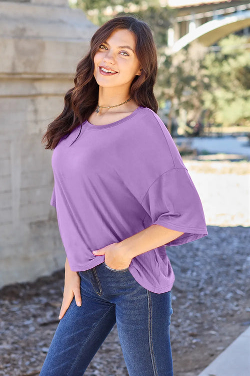 basic-bae-bamboo-full-size-round-neck-drop-shoulder-t-shirt image 2