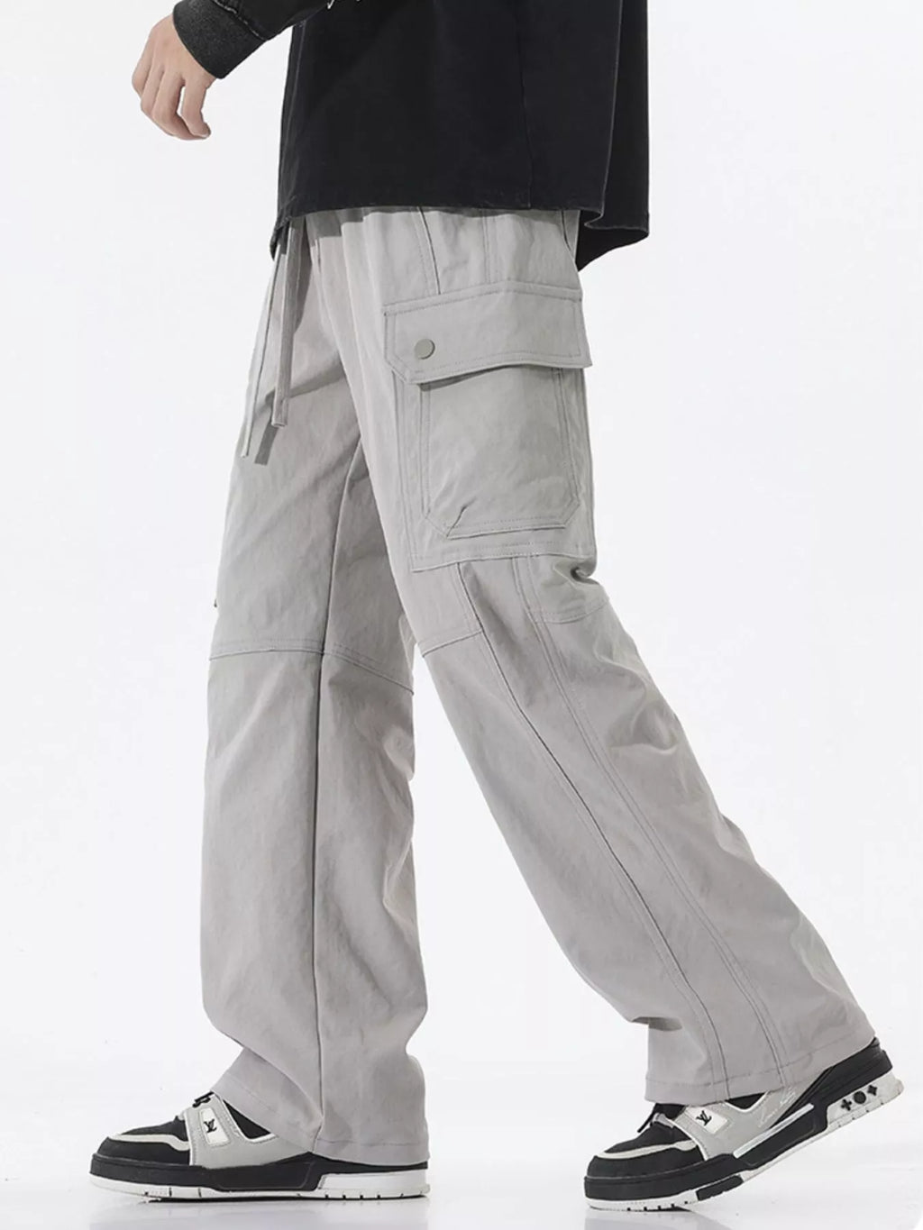Men's Full Size Multi-Pocket Cargo Utility Pants Plus Size | Tampa Bay Discounts