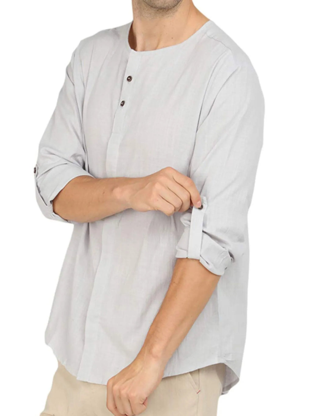 Men's Roll-Up Sleeve Linen Blend Polo Shirt | Tampa Bay Discounts