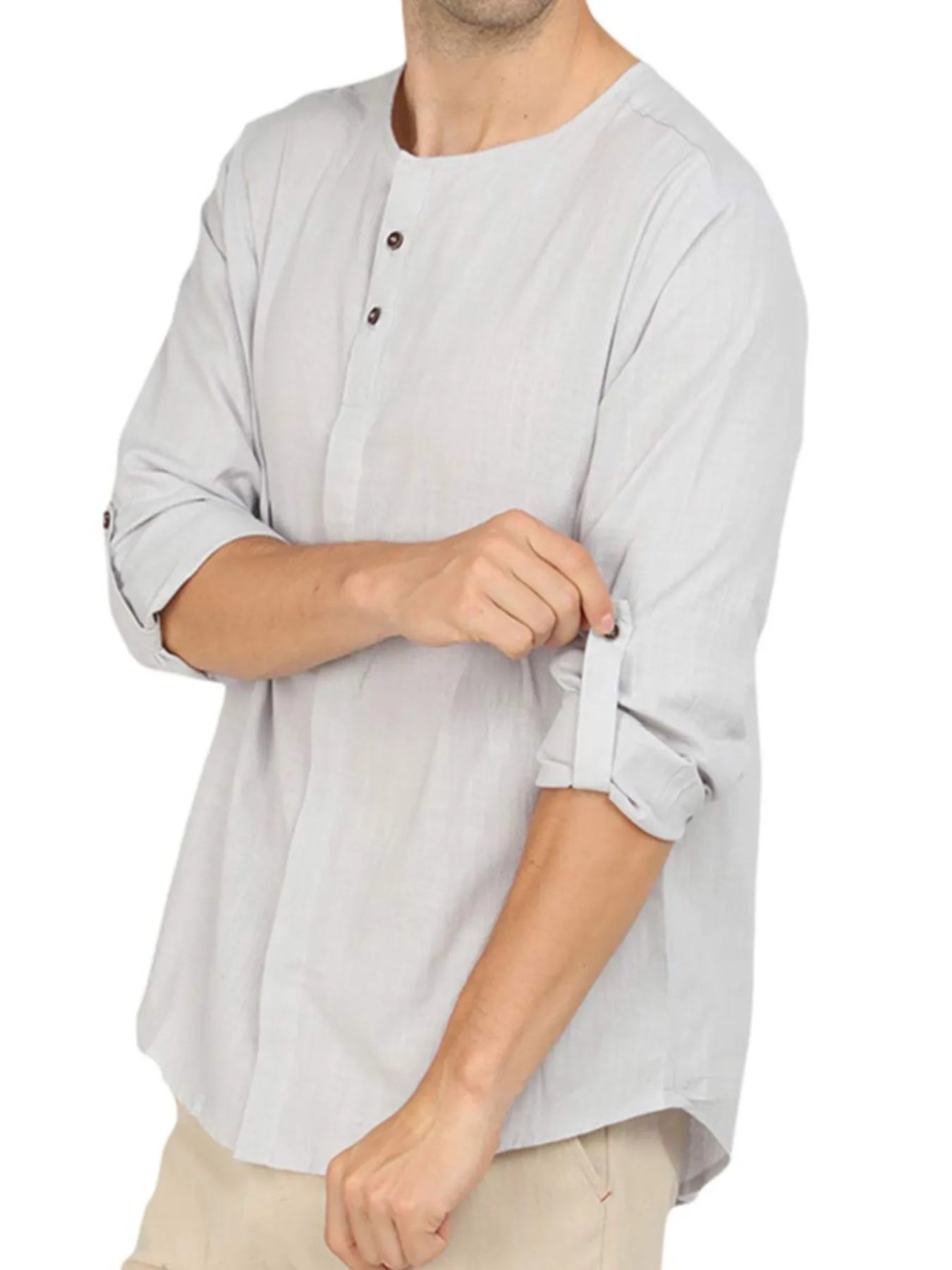 Men's Roll-Up Sleeve Linen Blend Polo Shirt | Tampa Bay Discounts