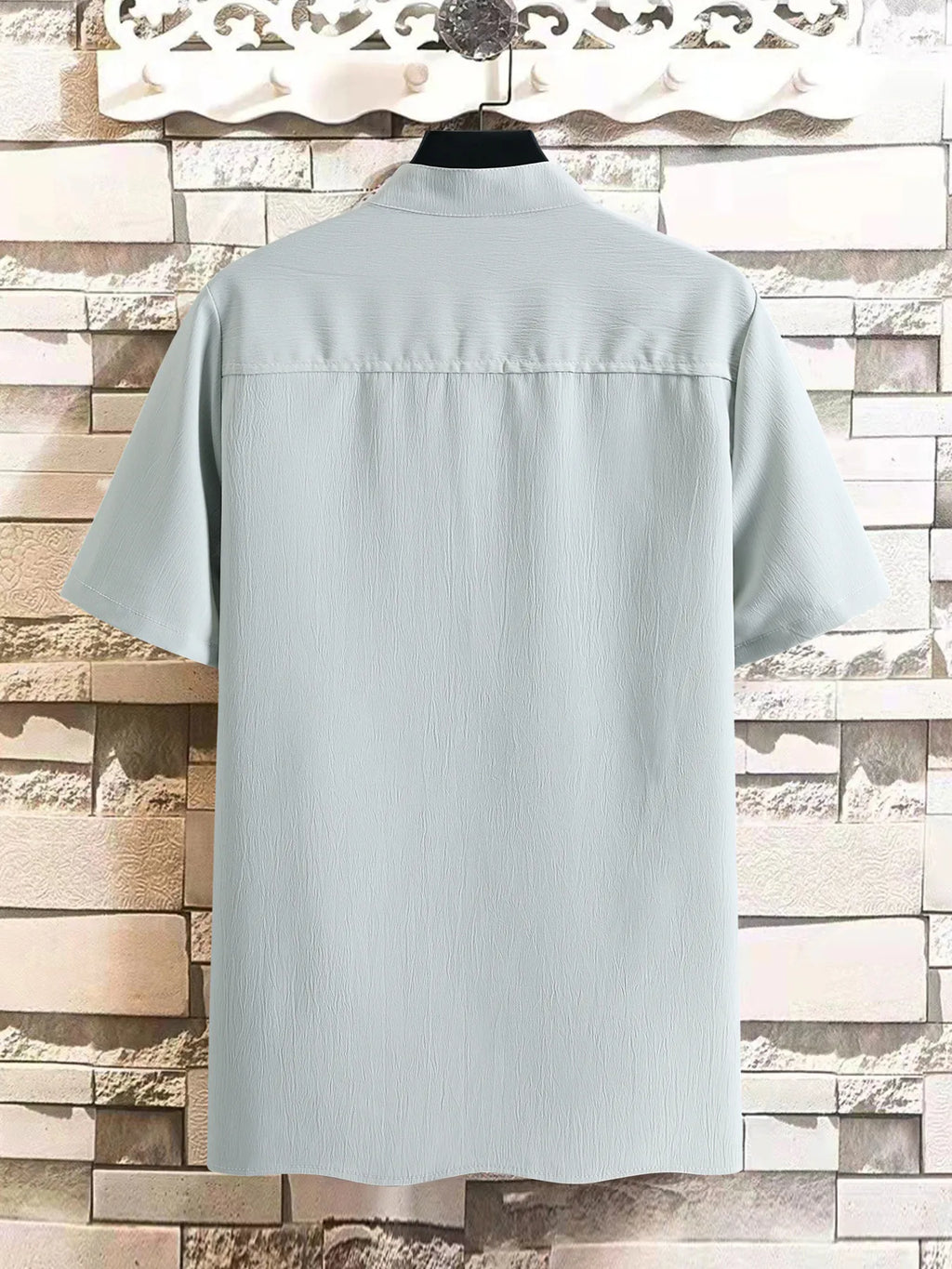 Men's Plus Size Button Detail Short Sleeve Blouse | Tampa Bay Discounts