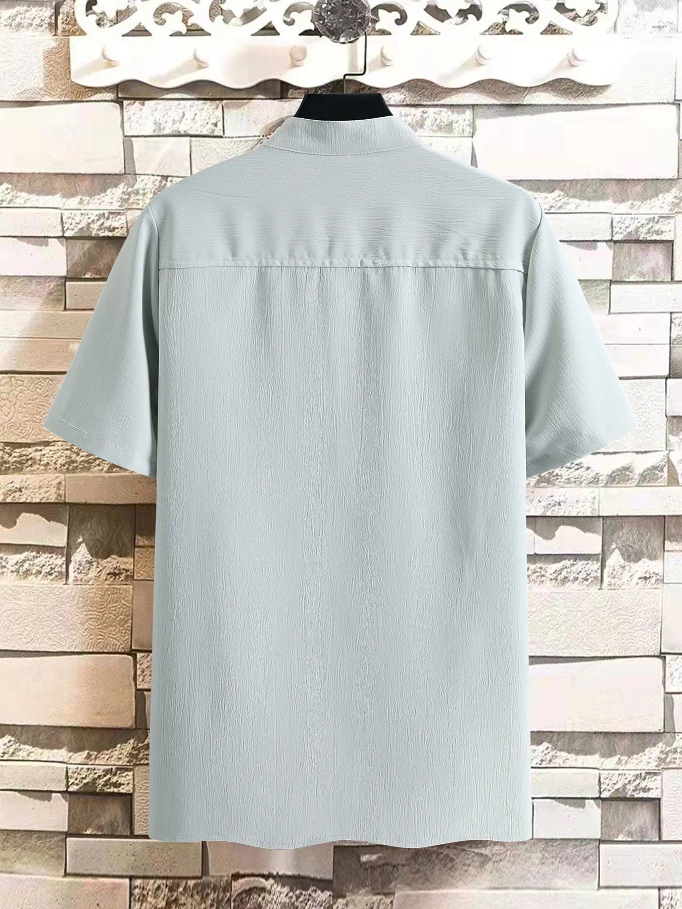 Men's Plus Size Button Detail Short Sleeve Blouse | Tampa Bay Discounts