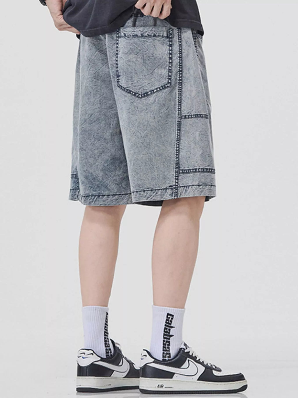 Men's Plus Size Drawstring Washed Denim Shorts | Tampa Bay Discounts