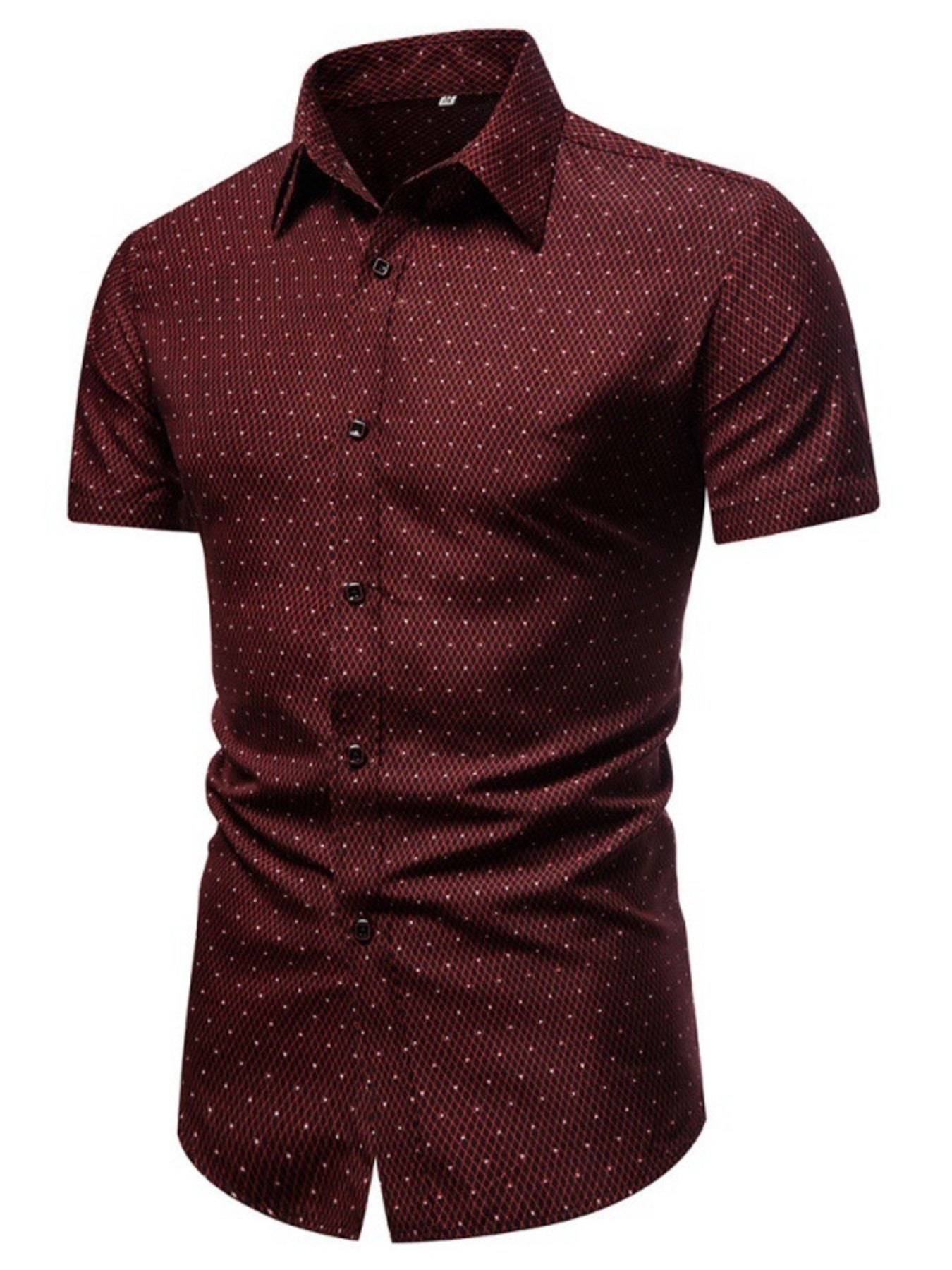 Men's Slim Fit Short Sleeve Dotted Shirt | Tampa Bay Discounts