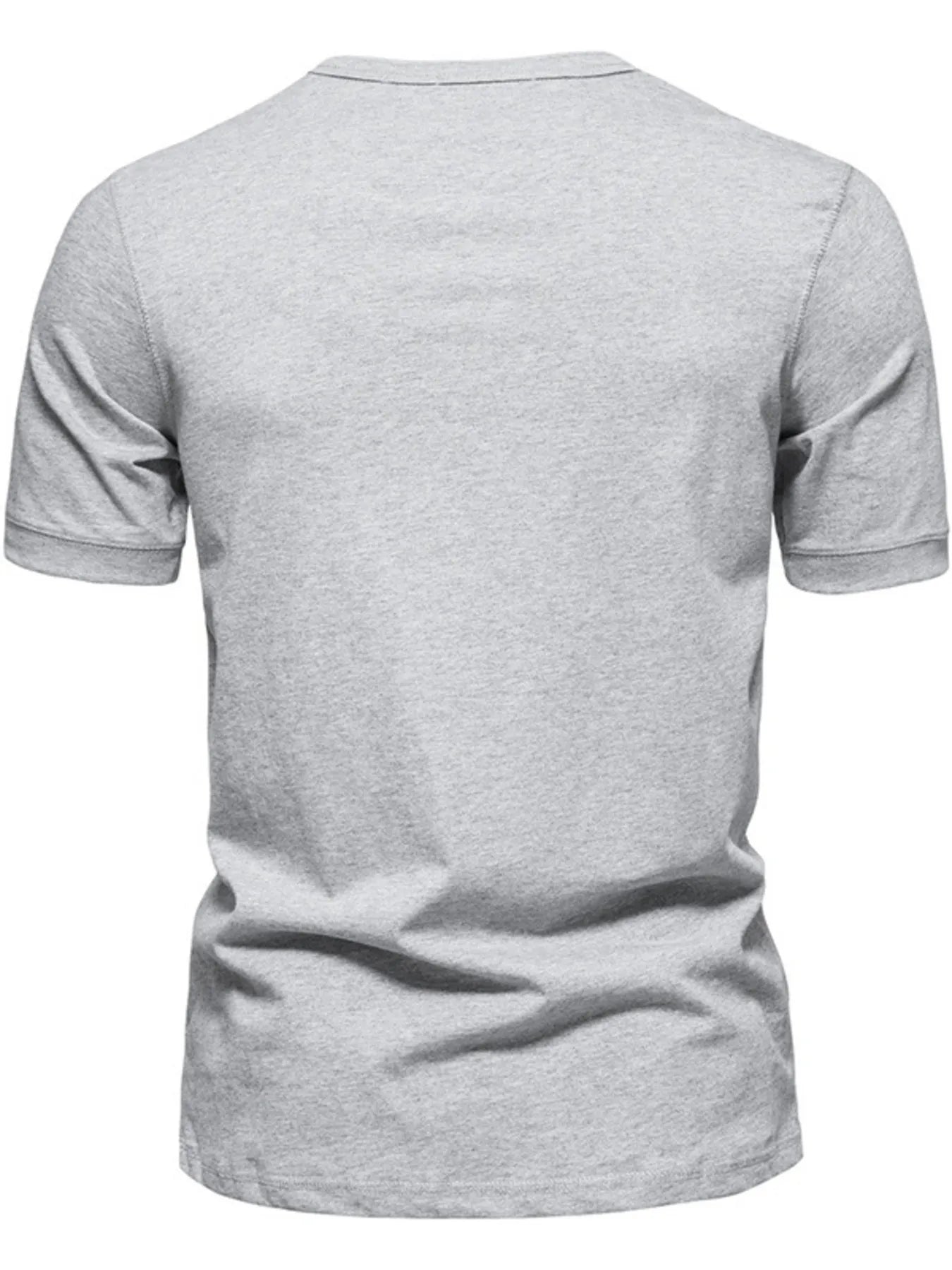 Men's Full Size Henley Style T-Shirt with Button Detail Plus Size | Tampa Bay Discounts