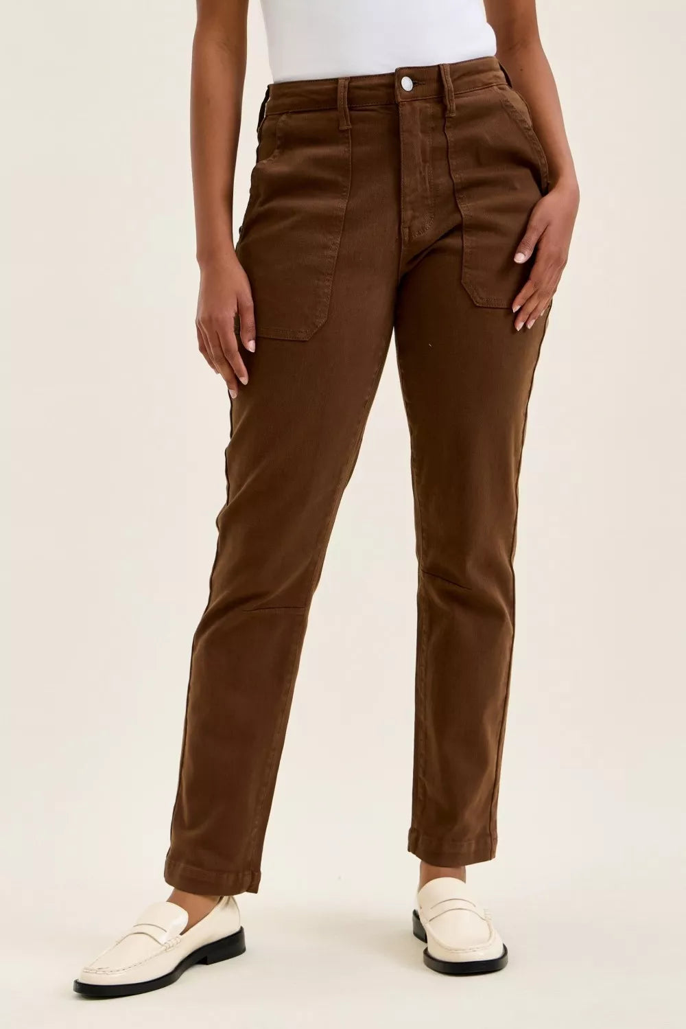 judy-blue-high-waist-aurora-weekender-jeans-with-knee-darts-c-mahogany Image 1