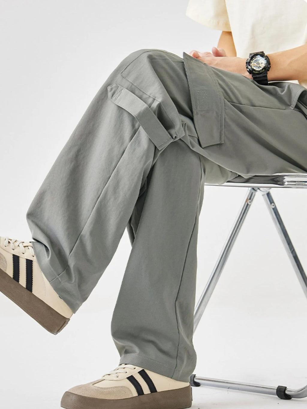 Men's Plus Size Multi-Pocket Cargo Utility Pants with Drawstring Waist | Tampa Bay Discounts