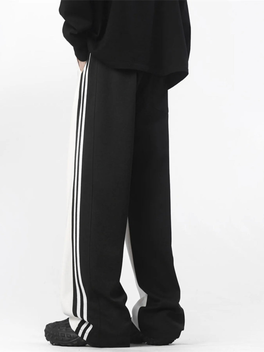 Men's Full Size Side Striped Wide Leg Pants Plus Size | Tampa Bay Discounts