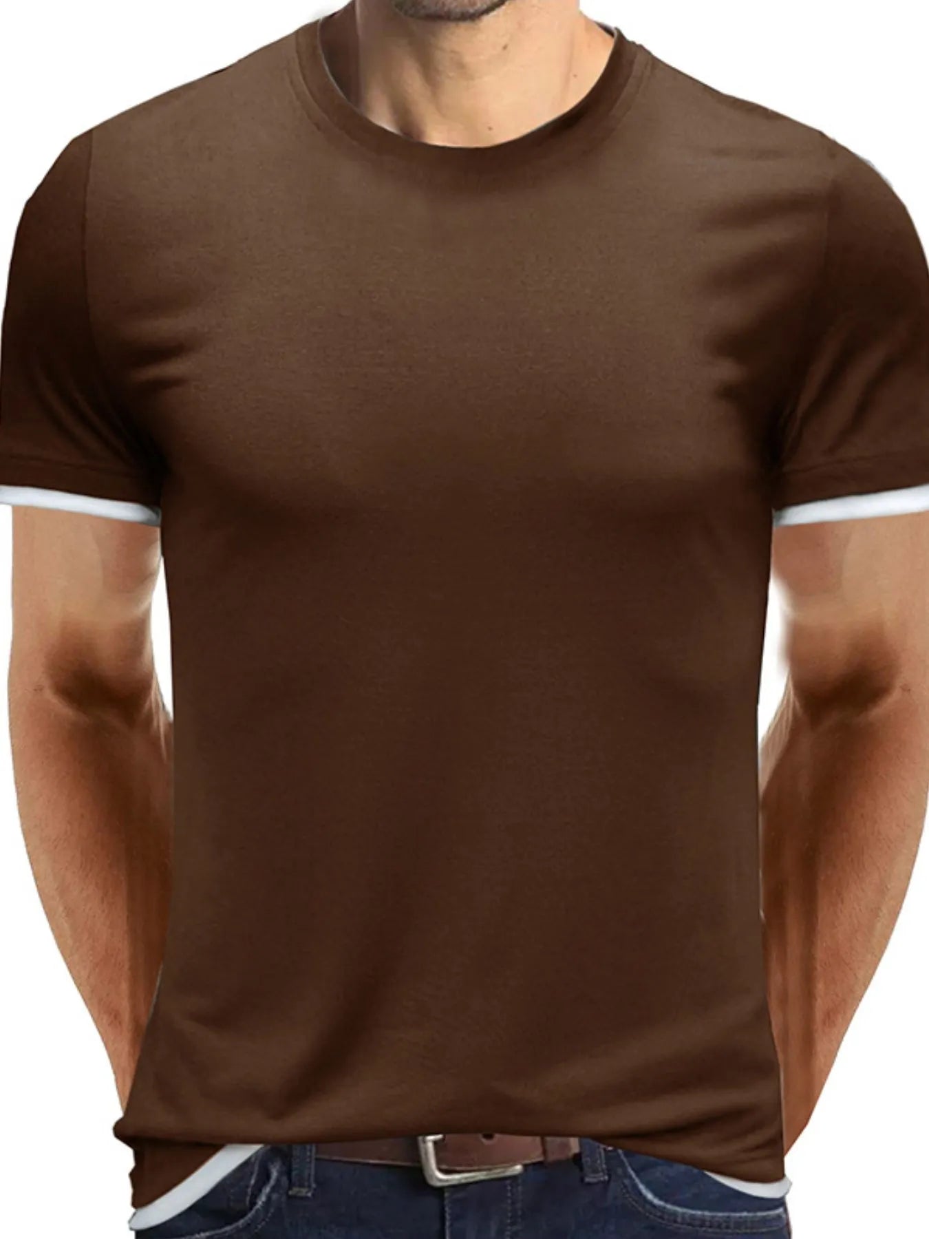 Men‘s Classic Contrast Trim Crew Neck T-Shirt | Tampa Bay Discounts