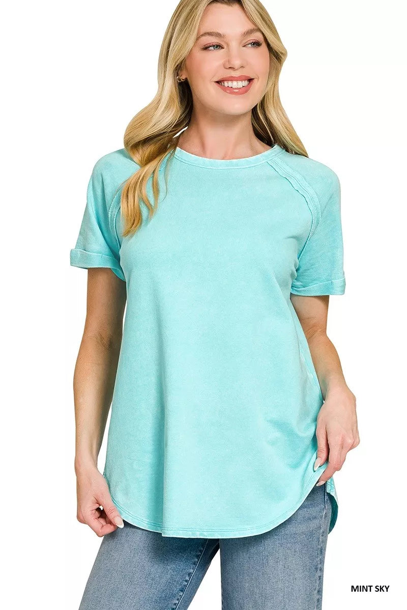 zenana-french-terry-washed-curved-hem-top-2 image 2