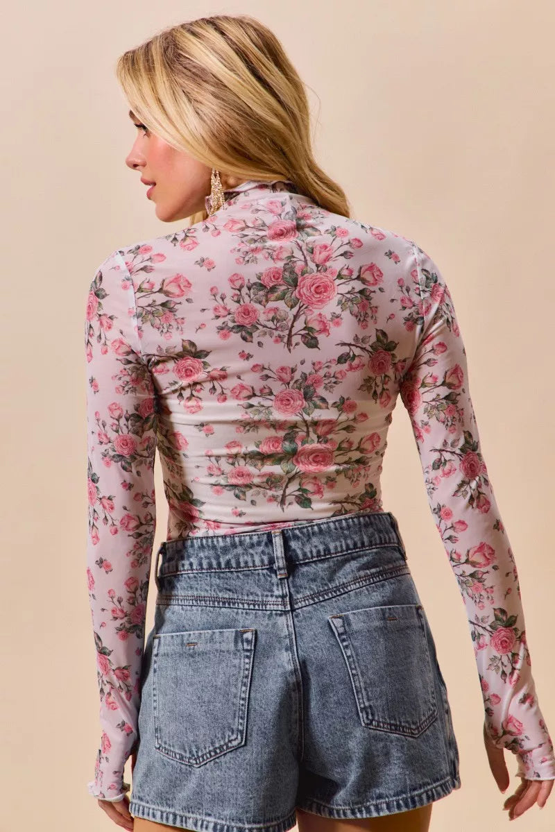 so-me-floral-rose-print-mesh-sheer-layering-top image 6