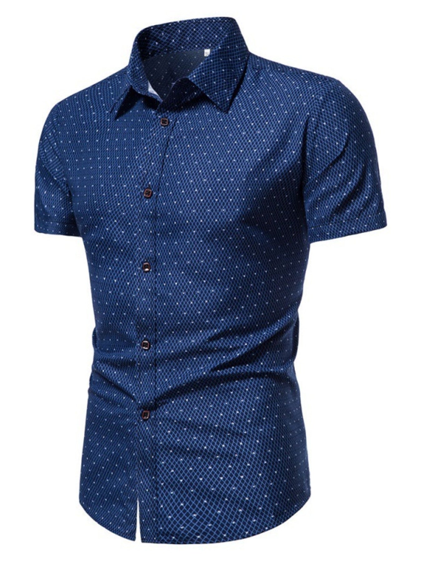 Men's Slim Fit Short Sleeve Dotted Shirt | Tampa Bay Discounts
