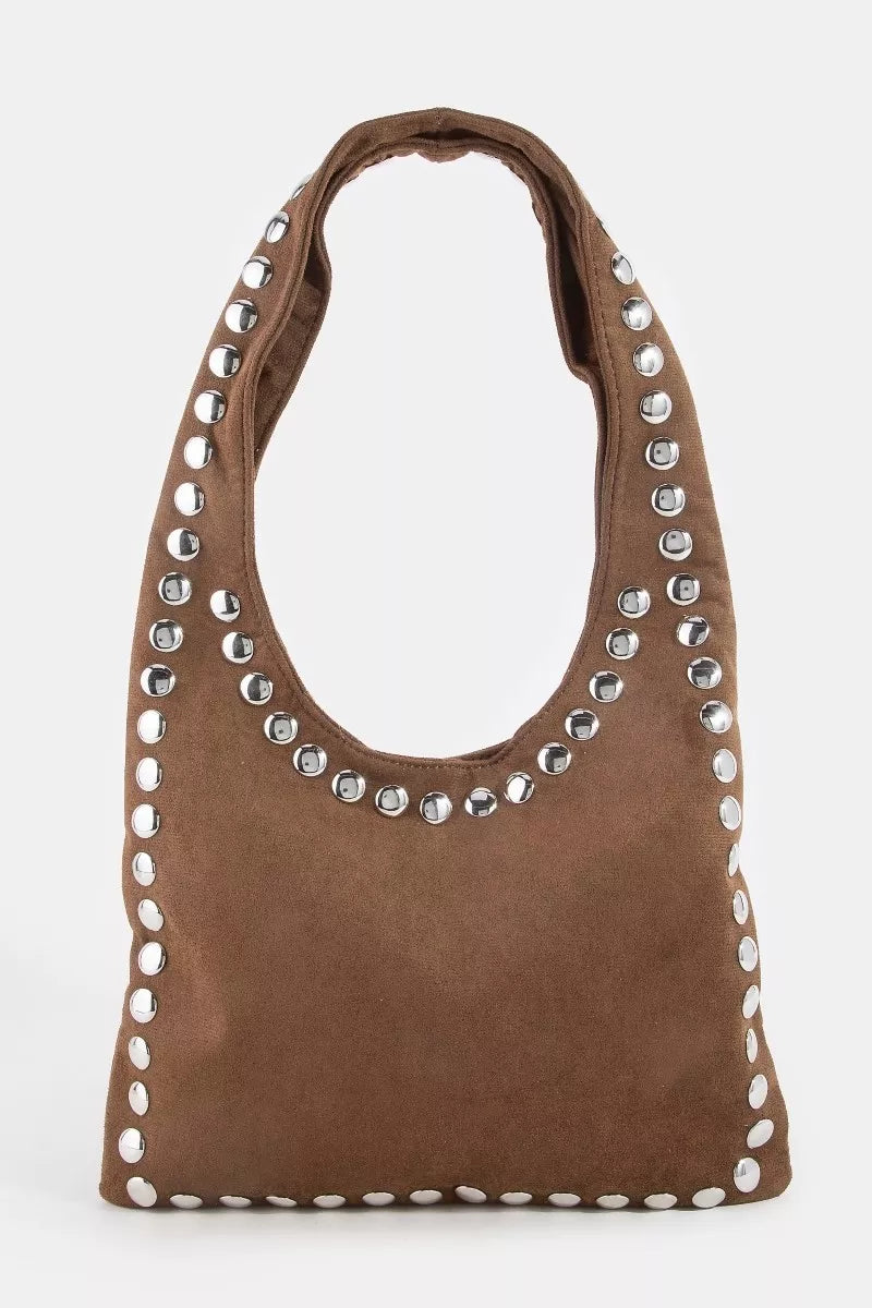 fame-grommet-border-studded-suede-shoulder-bag 4