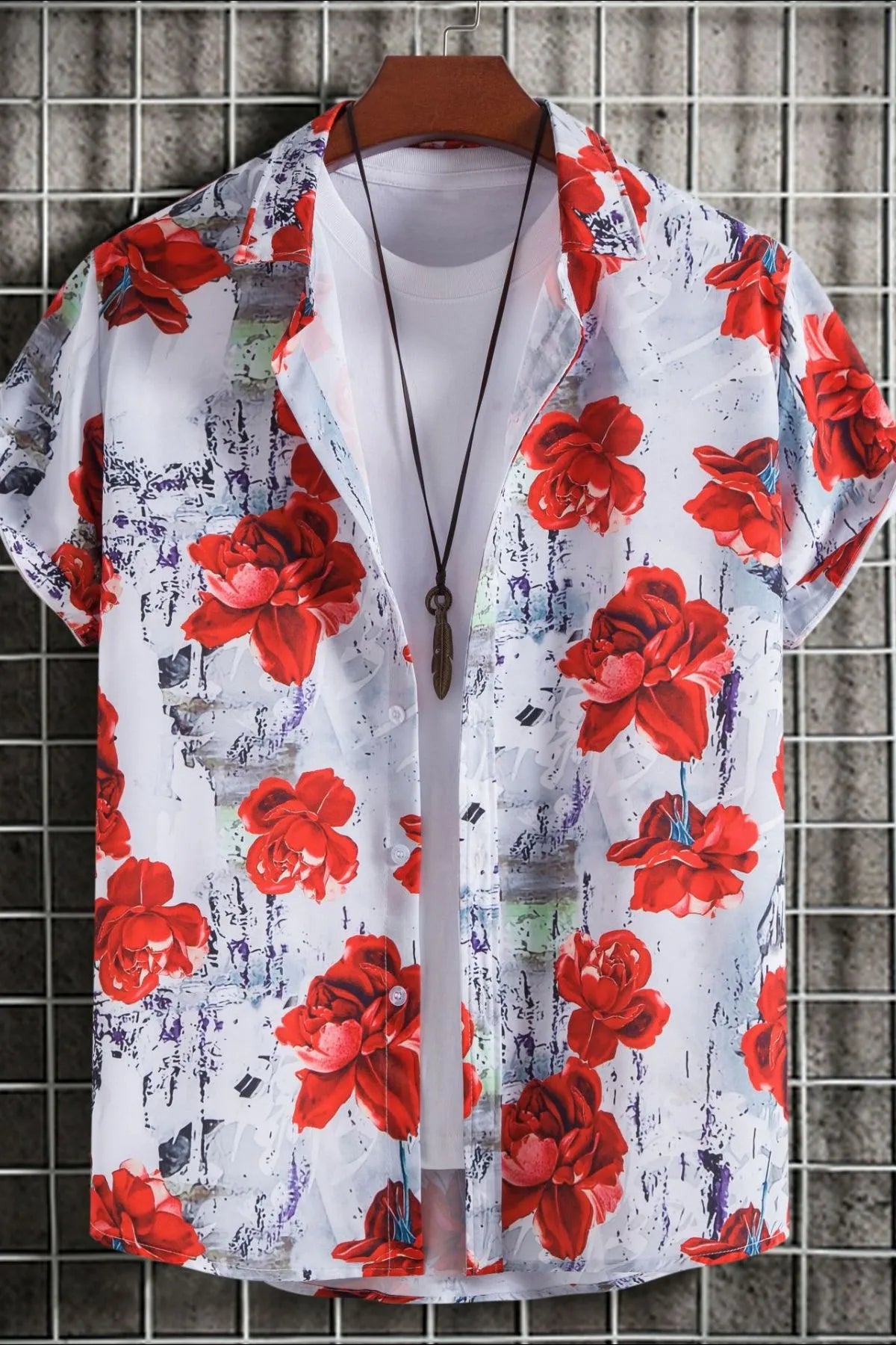 Men's Floral Print Short Sleeve Shirt | Tampa Bay Discounts