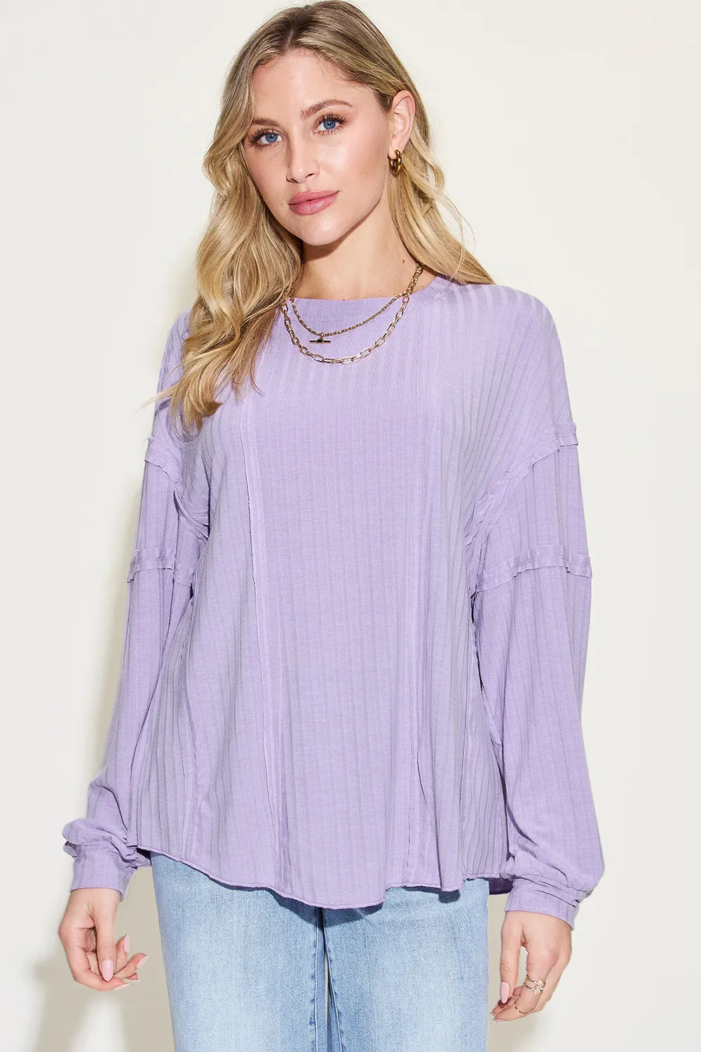 basic-bae-full-size-ribbed-round-neck-long-sleeve-t-shirt image 1