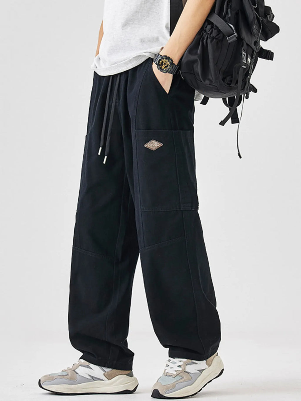 Men's Plus Size Casual Wide-Leg Drawstring Pants | Tampa Bay Discounts