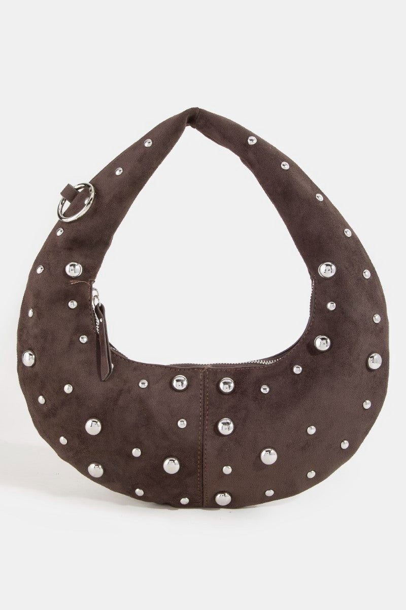 fame-dome-studded-chrome-crescent-hand-bag 9