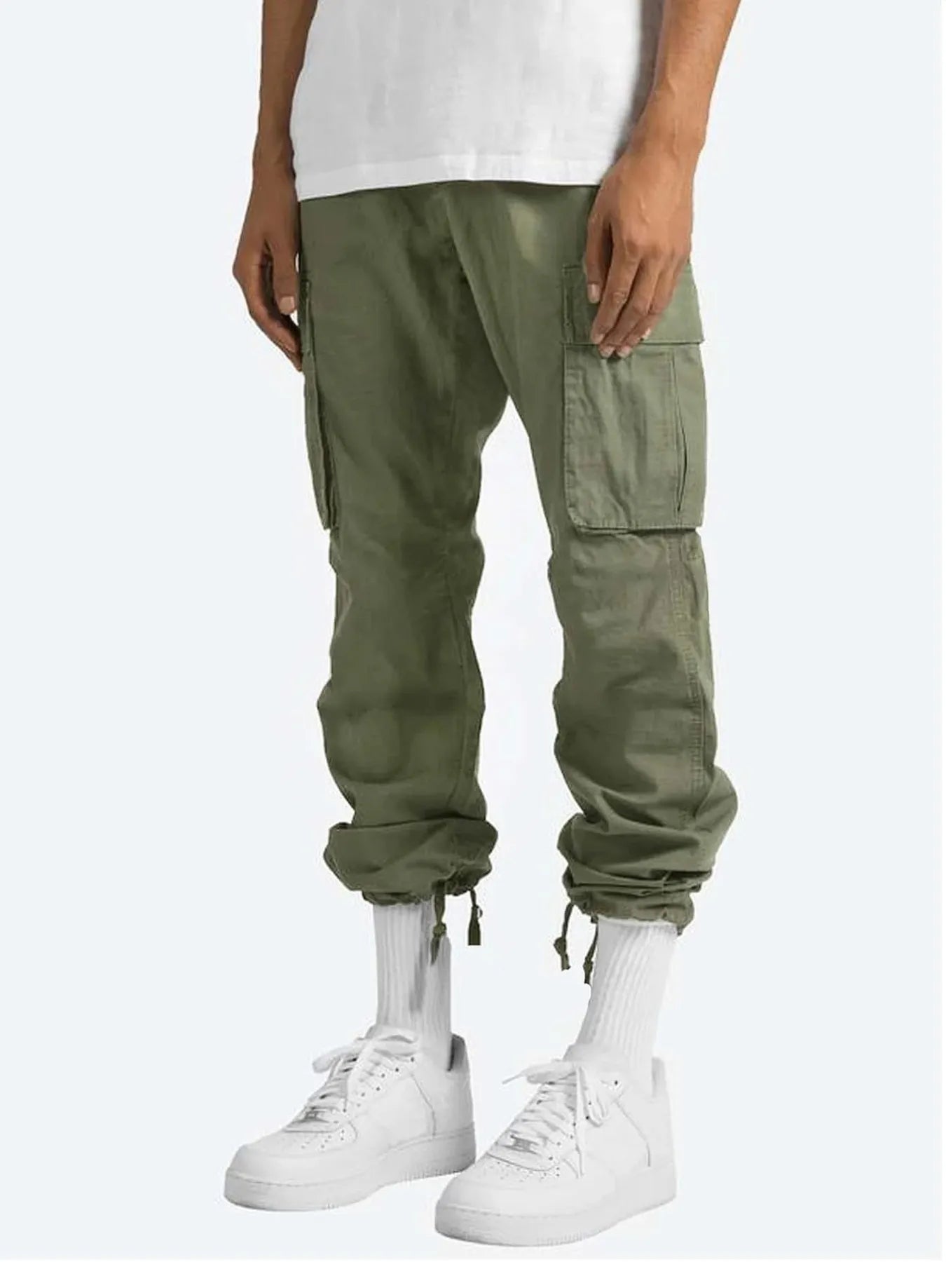 Men's Full Size Drawstring Cargo Pants Plus Size | Tampa Bay Discounts