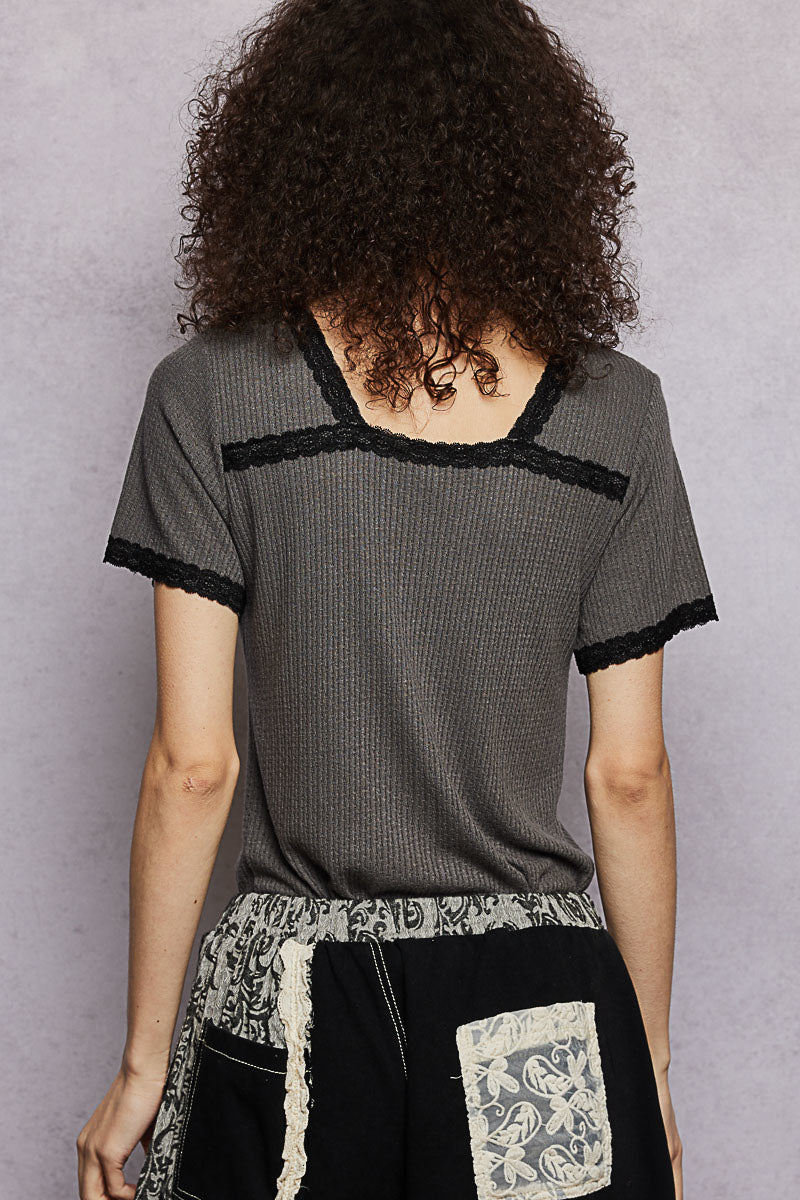 pol-lace-detail-v-neck-short-sleeve-textured-t-shirt-2 image 4