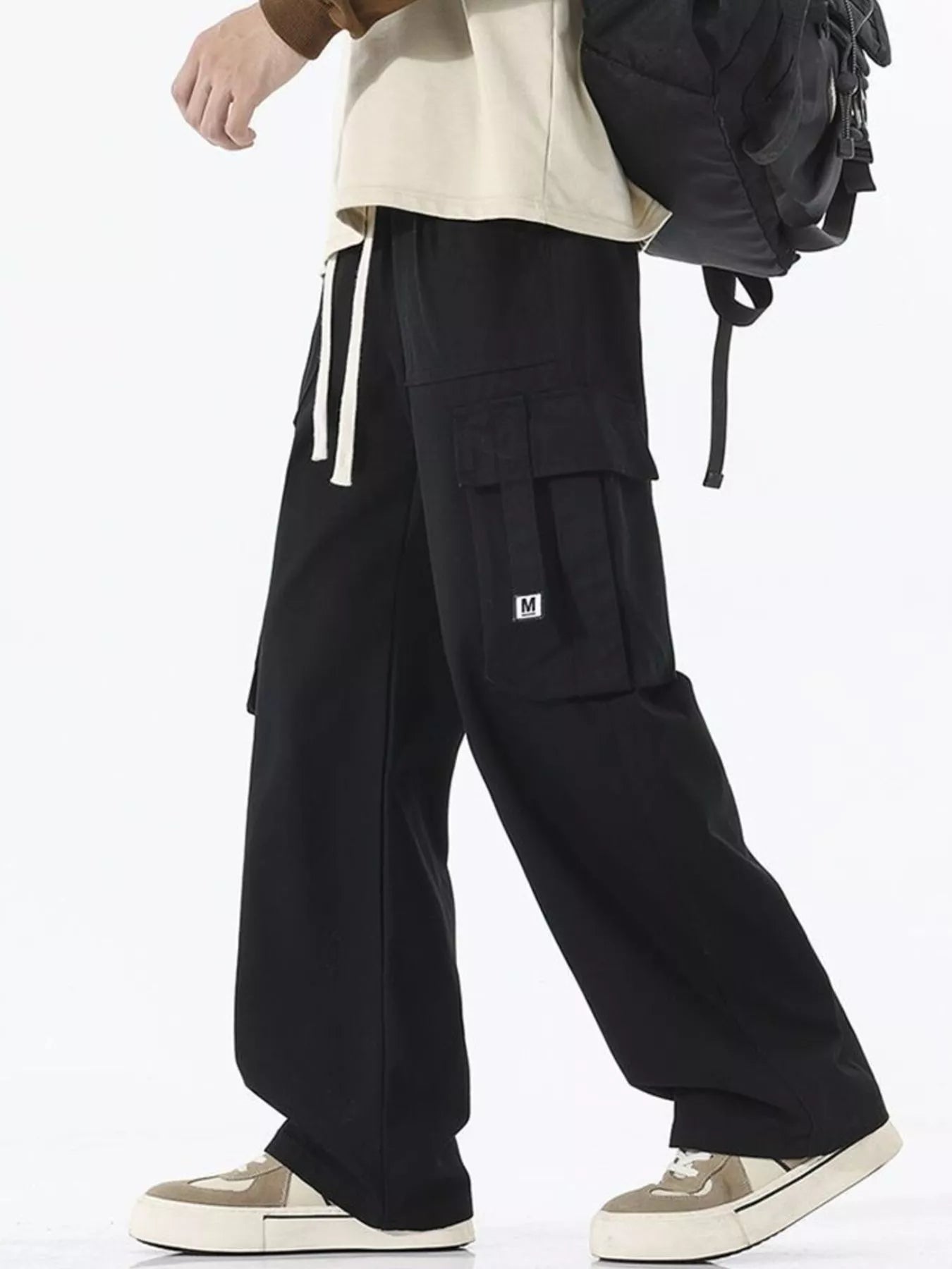 Men's Full Size Cargo Wide Leg Pants Plus Size | Tampa Bay Discounts