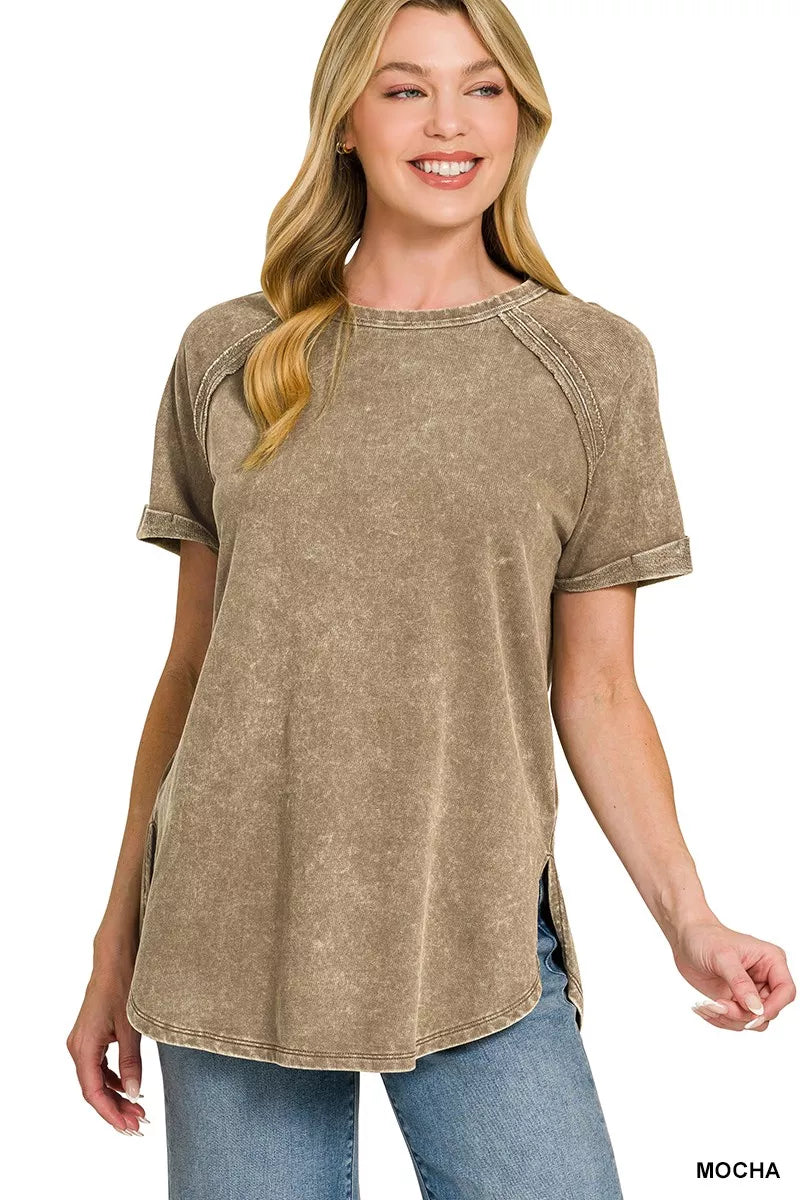 zenana-french-terry-washed-curved-hem-top-3 image 1