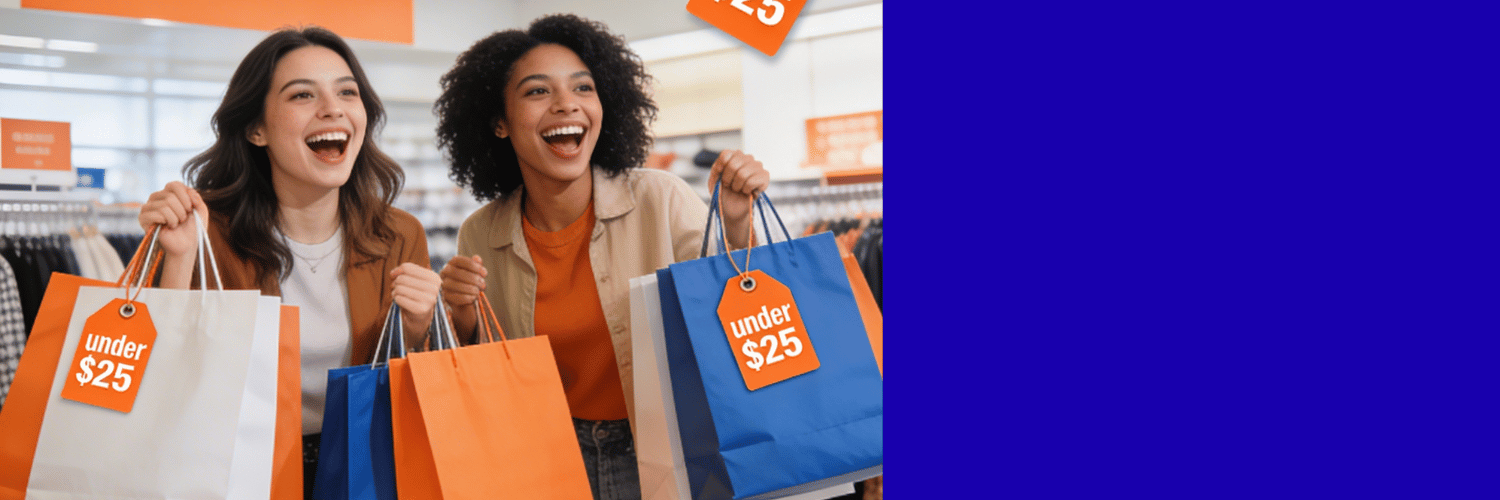 Shoppers finding clearance deals, new arrivals, and products under $25 in a warehouse discount store environment