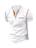 Men's Full Size Button Detail Short Sleeve Polo Plus Size | Tampa Bay Discounts