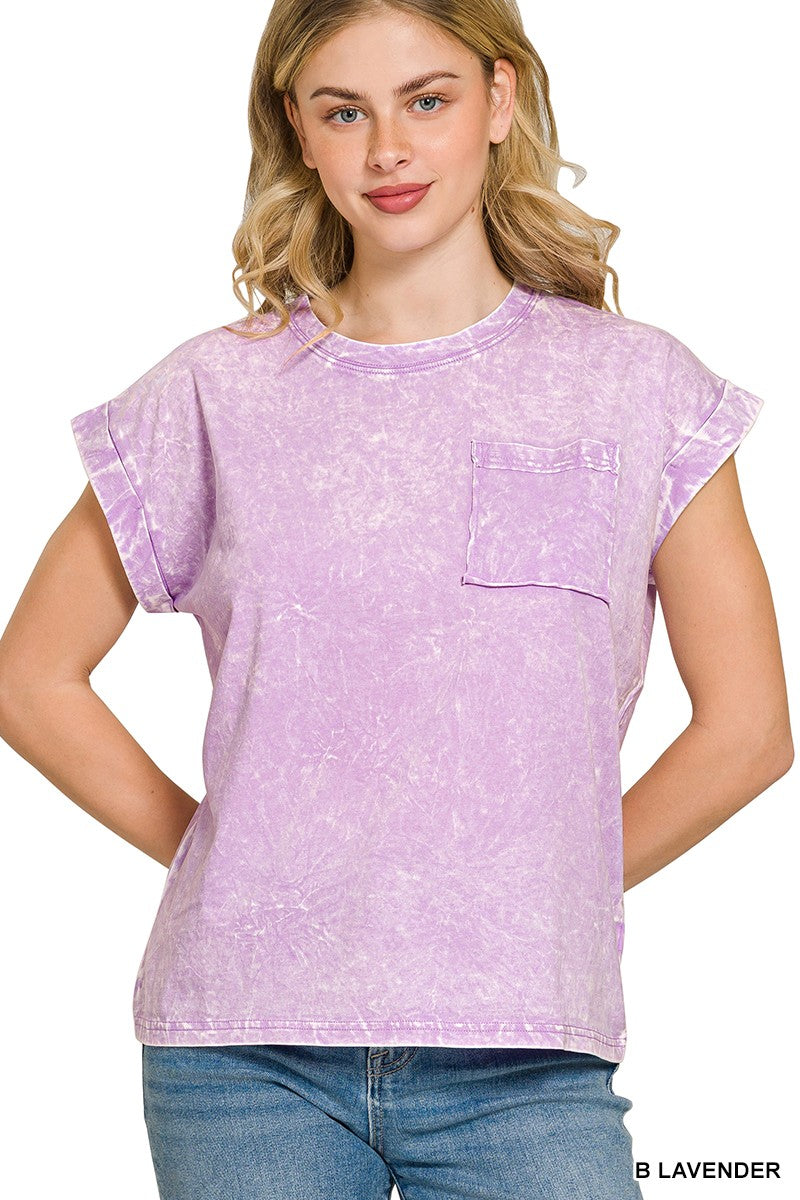 zenana-full-size-crinkle-washed-round-neck-folded-short-sleeve-tee-plus-size-1 image 1